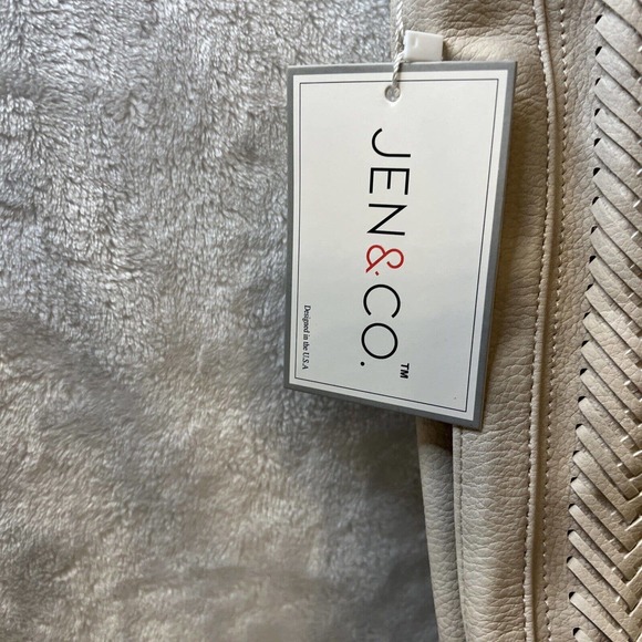 Jen & Co, Aris Whipstitch Hobo/Crossbody Guitar Strap, Cream. Vegan Leather NWT - Picture 4 of 10